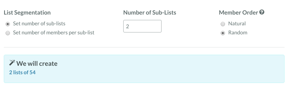 Example of an A/B split test comparison in SharpSpring marketing automation