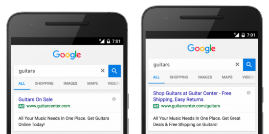 Google AdWords expanded text ads