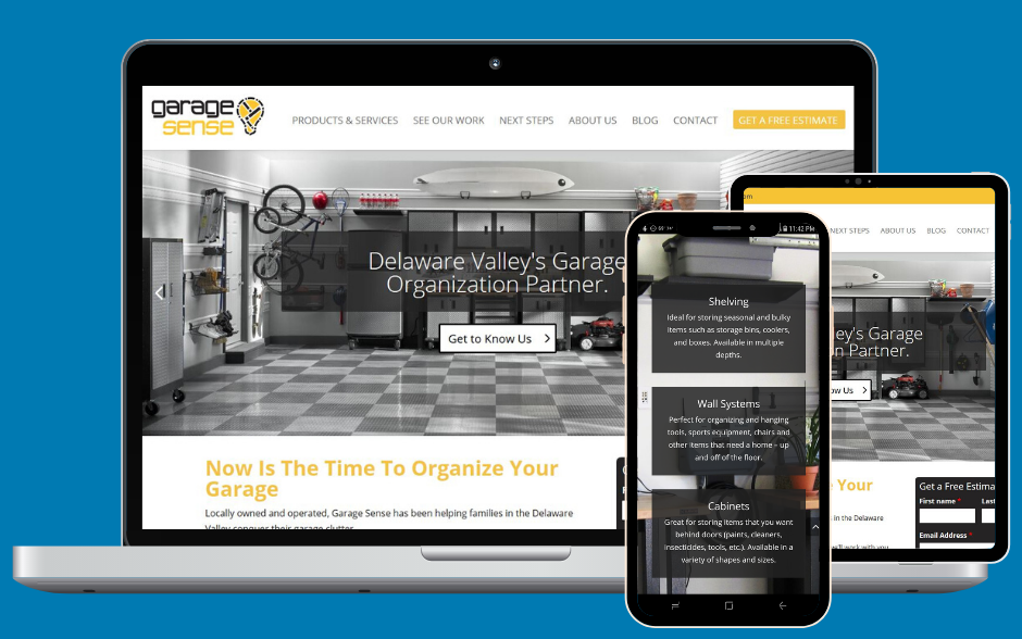 Garage Sense Website design