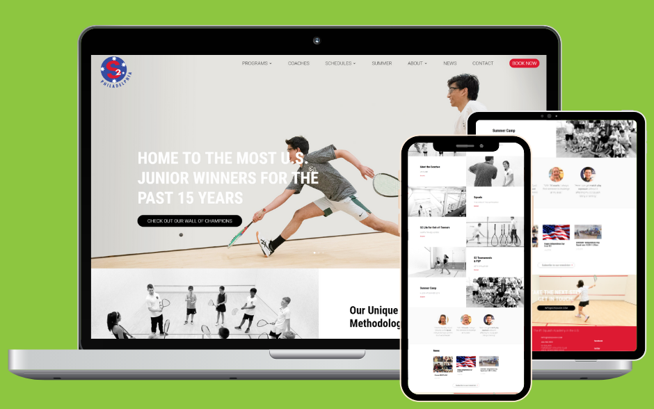 S2 Squash Website design